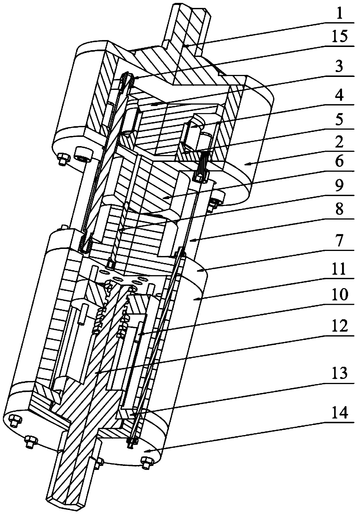 Shower head type inter-dimensional decoupling two-dimensional wireless passive sensor