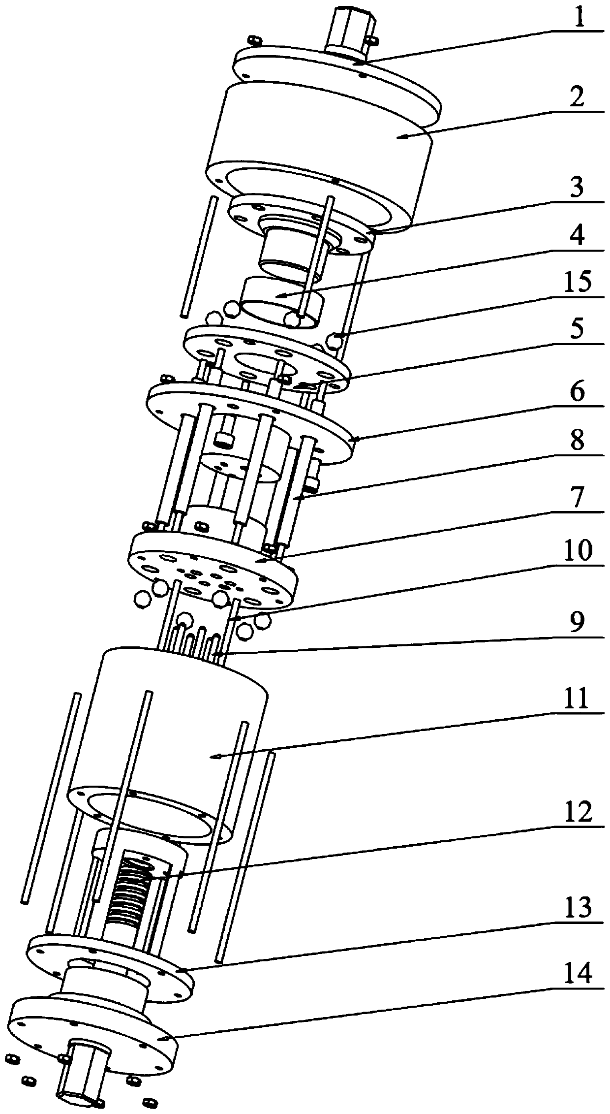 Shower head type inter-dimensional decoupling two-dimensional wireless passive sensor