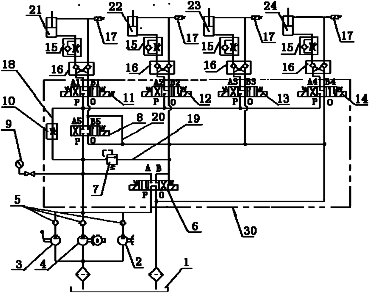 Hydraulic support leveling system for vehicle