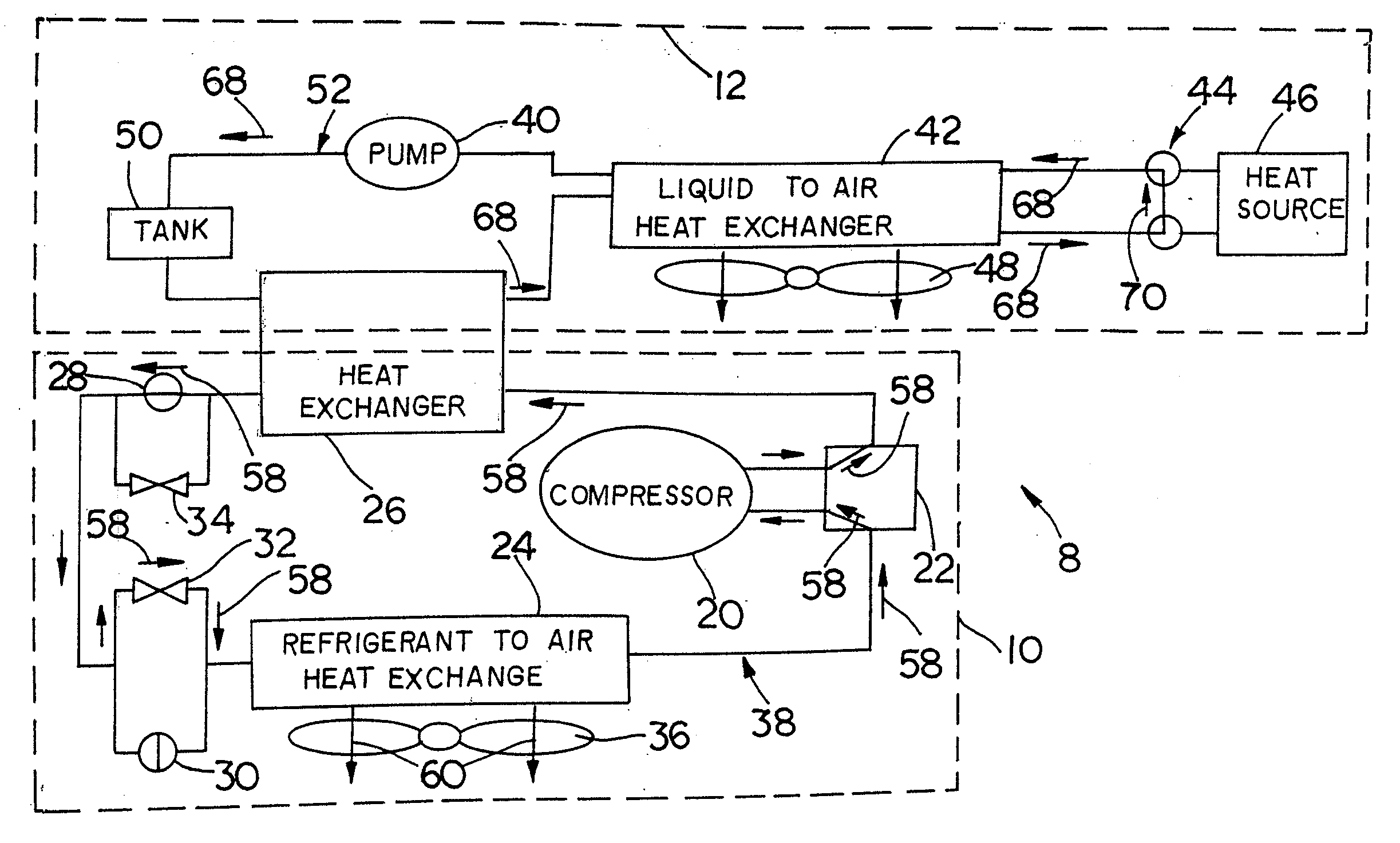 Combined Heating & Air Conditioning System for Buses Utilizing an Electrified Compressor Having a Modular High-Pressure Unit
