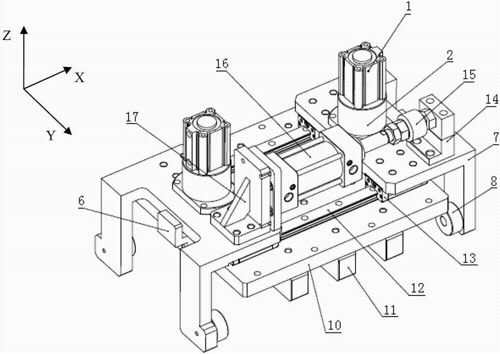 Press-mounting, locking and balancing device for blanking cap and press-mounting machine for blanking cap