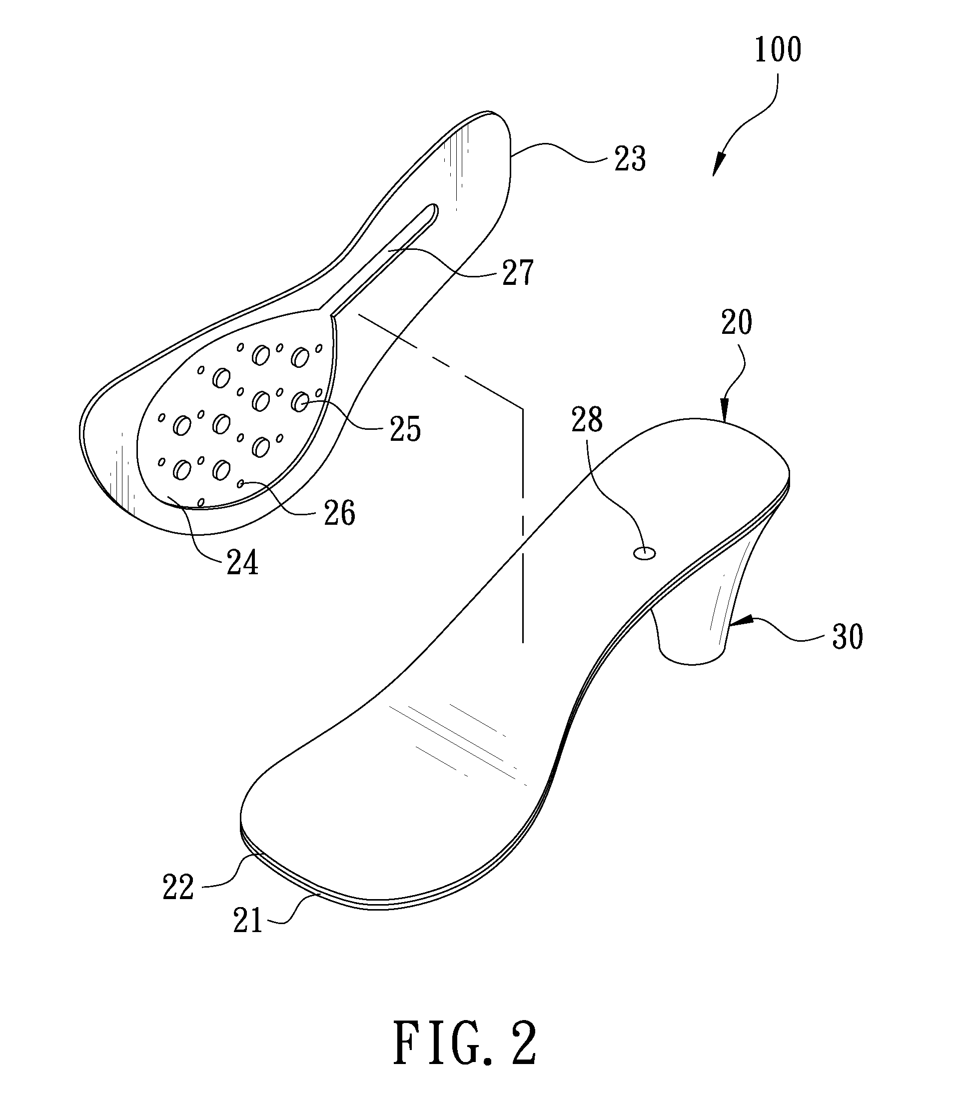 High heel shoe structure