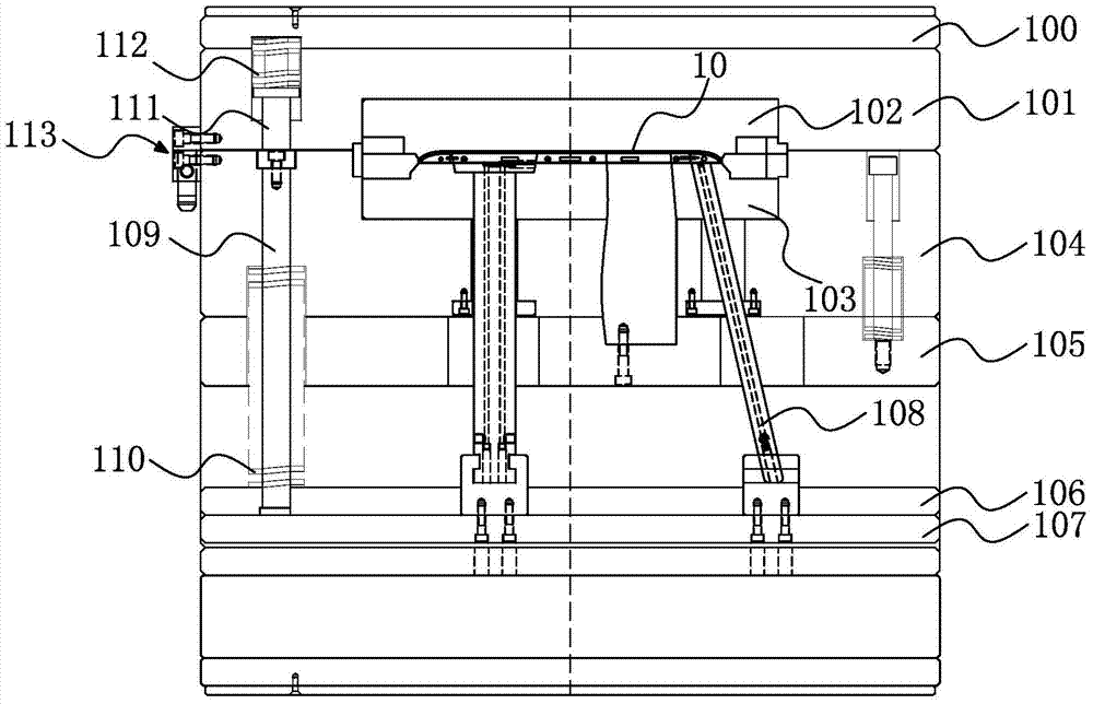 Forced return structure of the mold