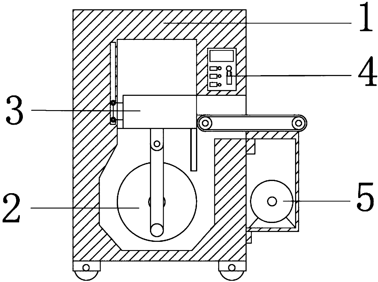 Vertical lifting feeding system of automatic packaging machine for beef jerky