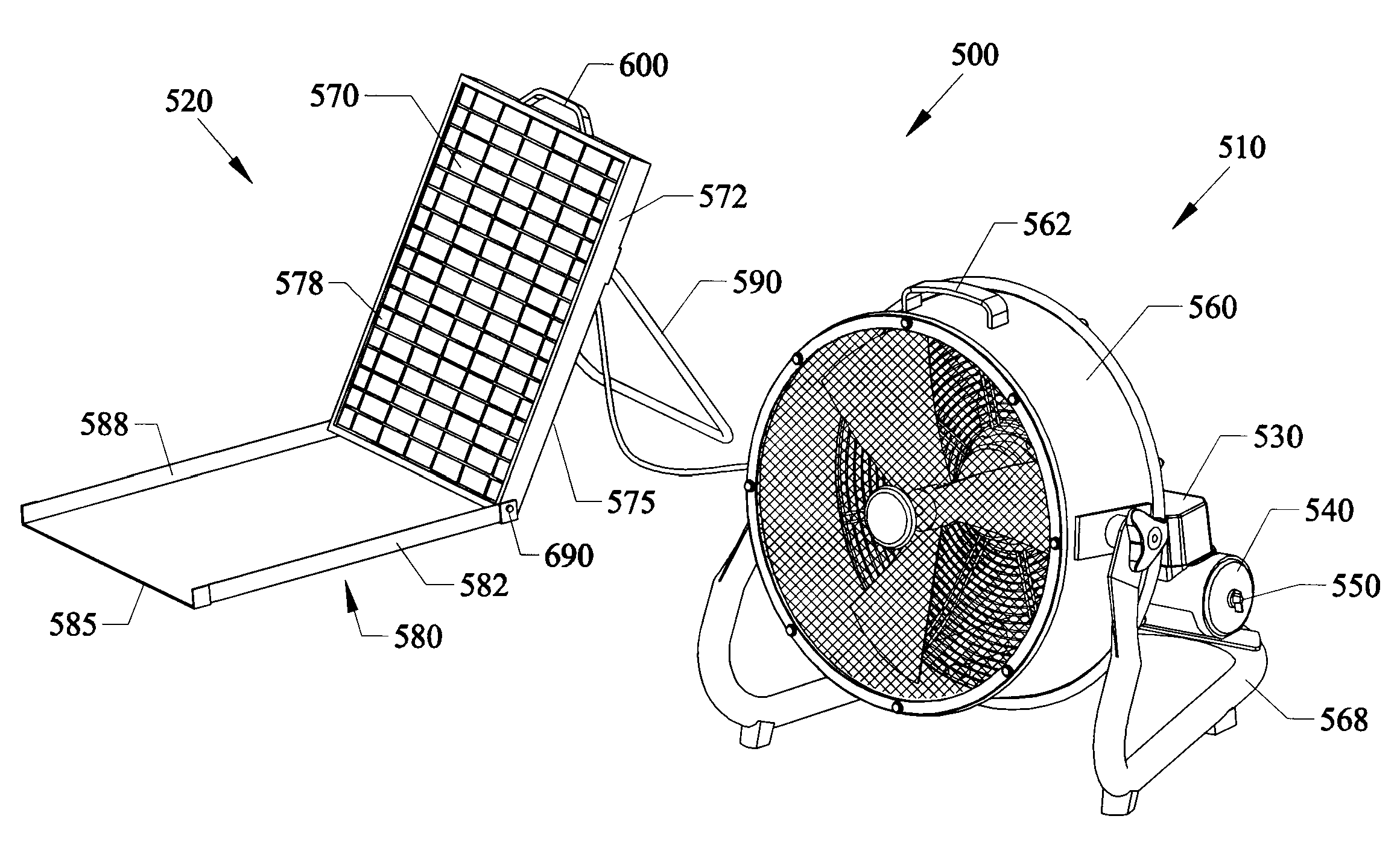 High efficiency solar powered fans