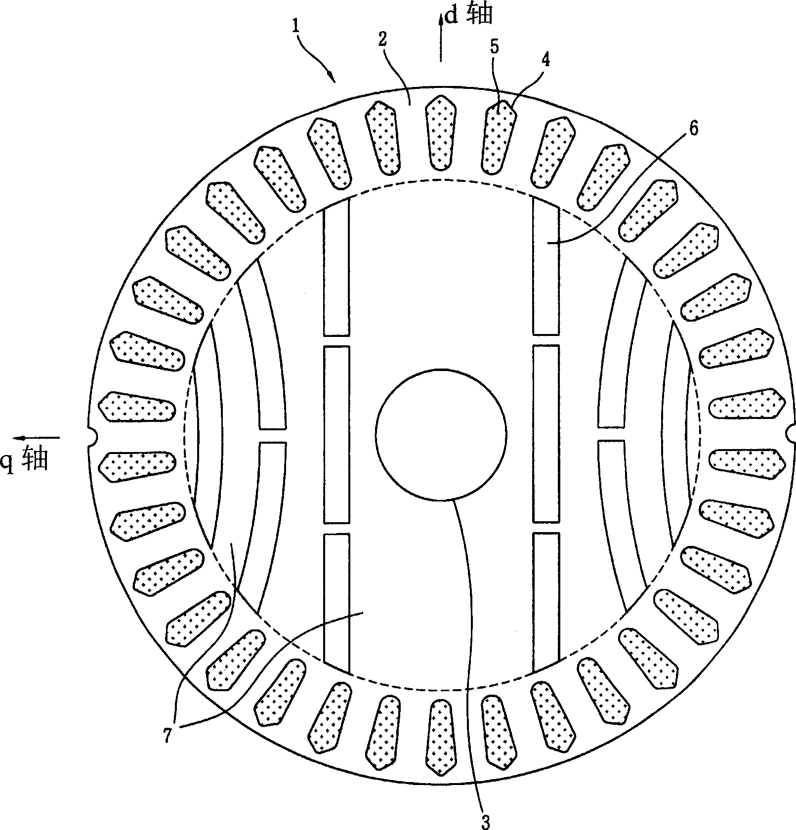 Single-phase starting reluctance motor rotor