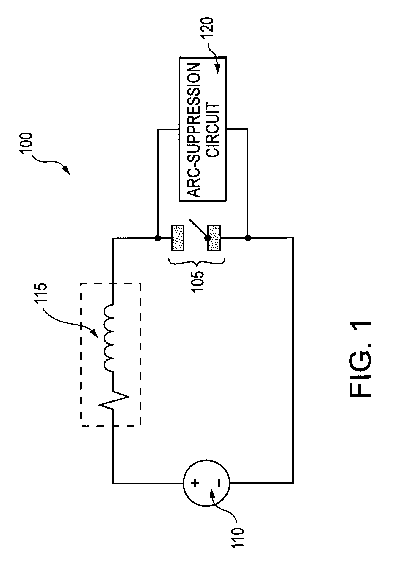 Arc suppression circuit for electrical contacts