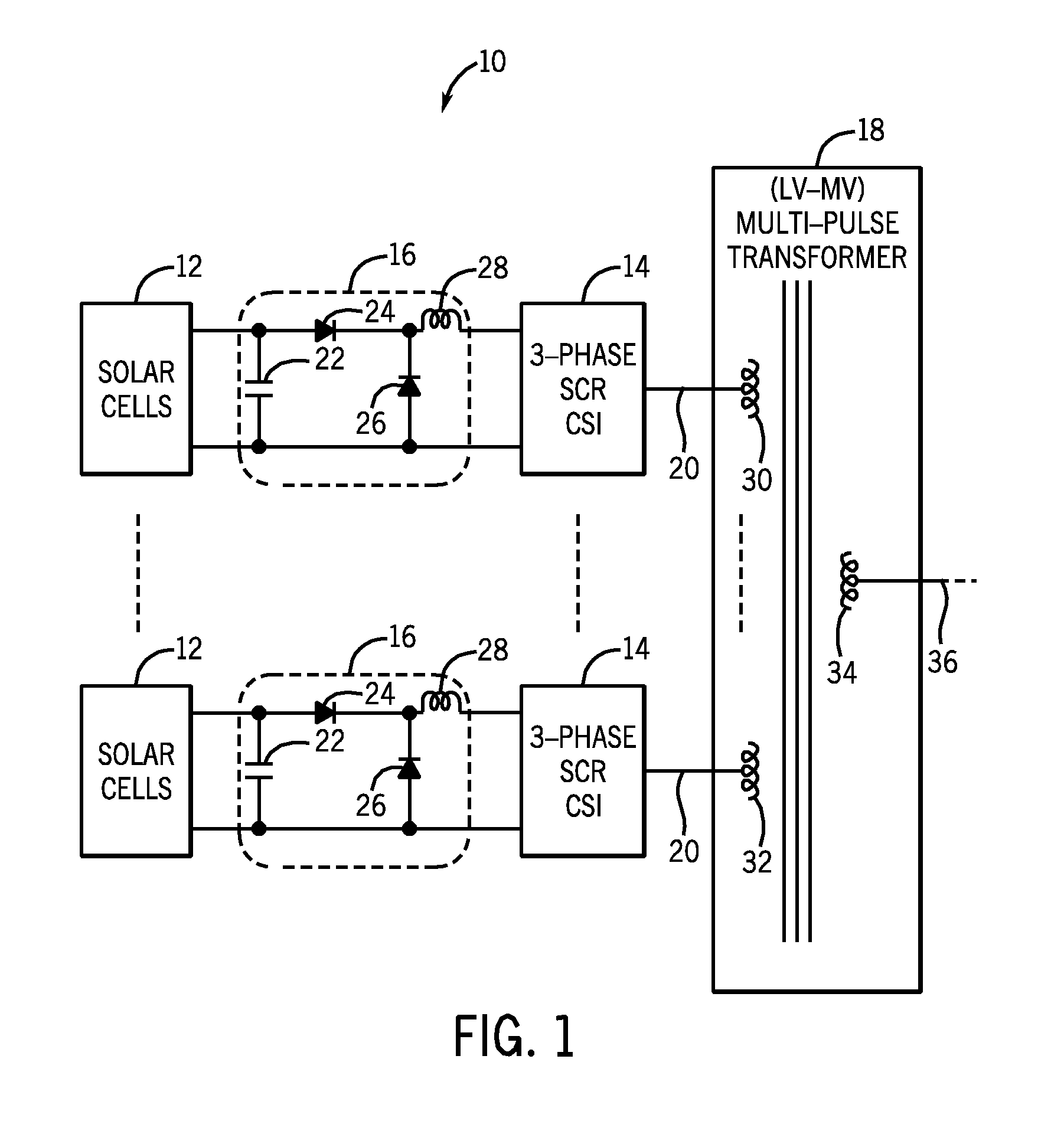 Voltage converter configurations for solar energy system applications