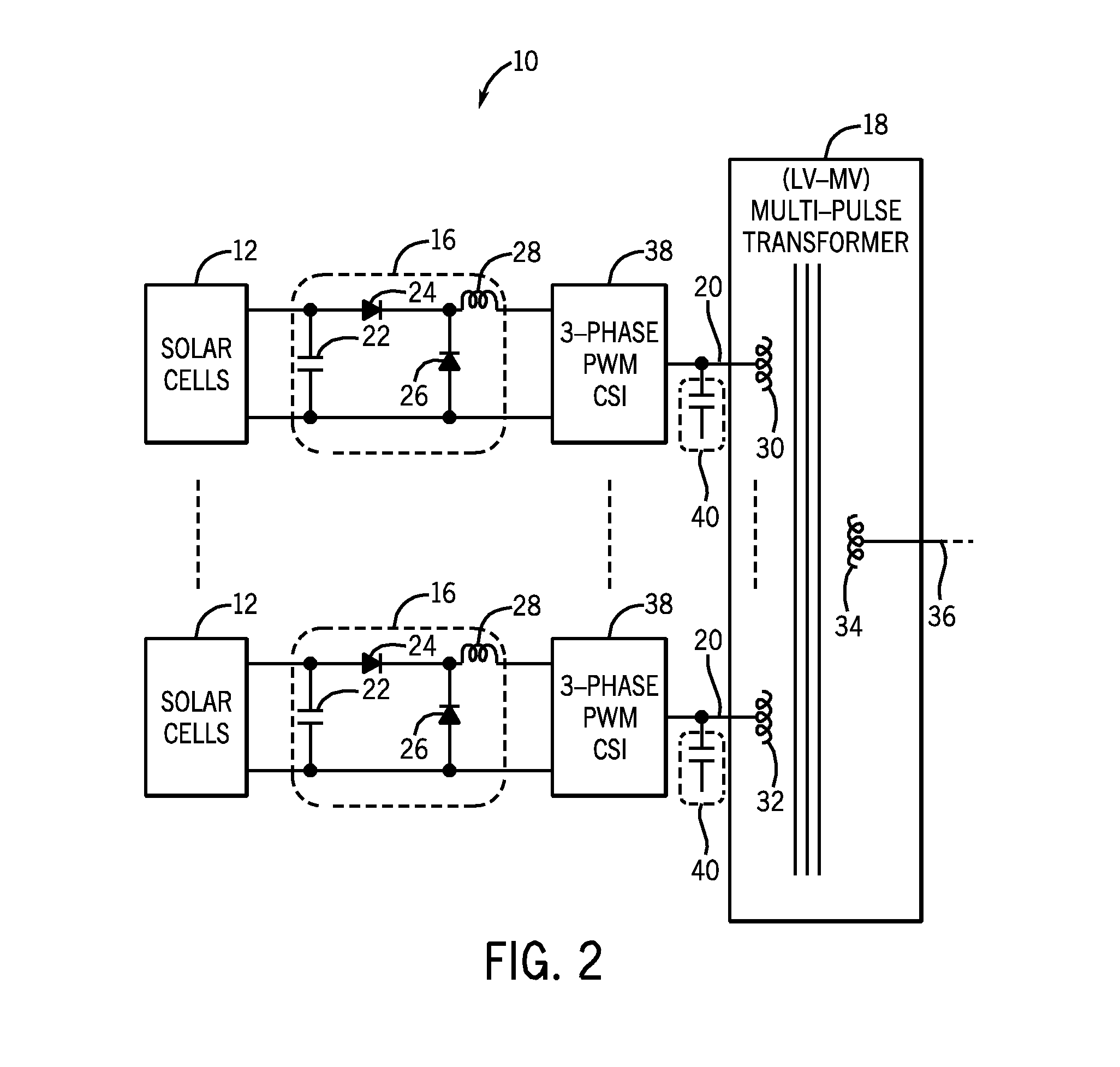 Voltage converter configurations for solar energy system applications