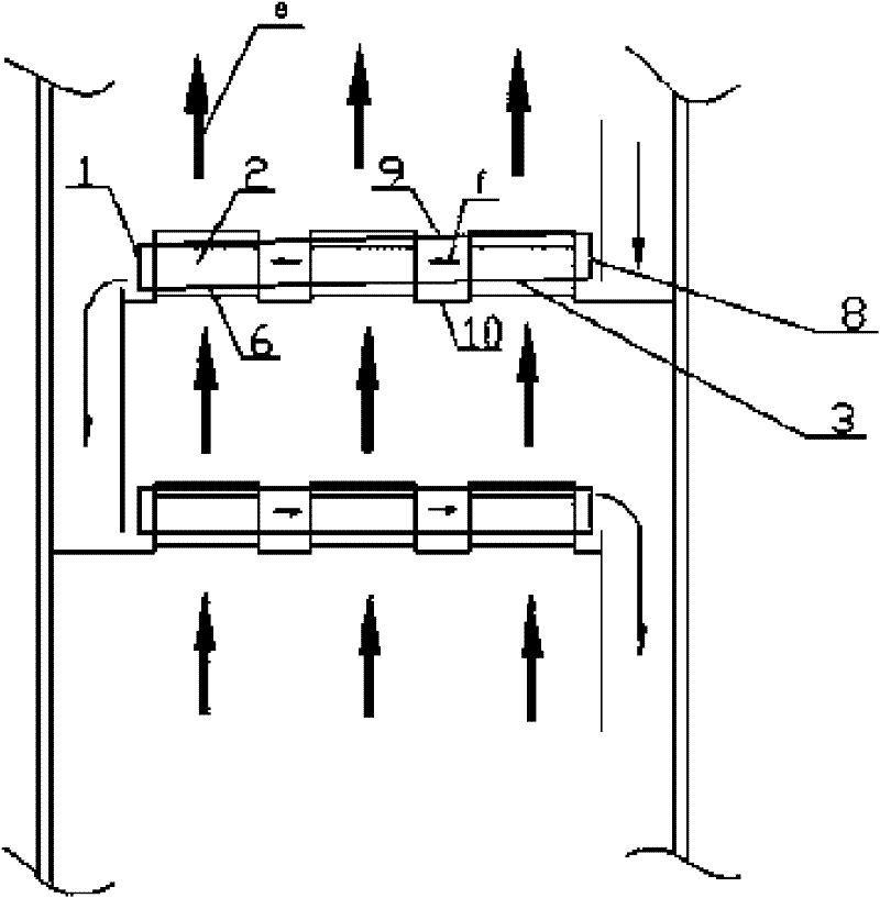 Liquid guide flow type vertical sieve tray device