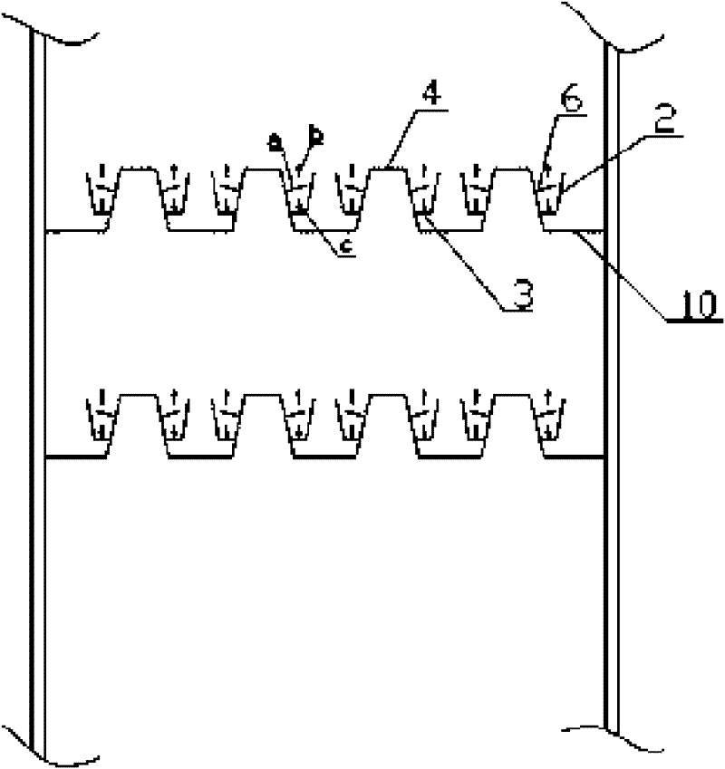 Liquid guide flow type vertical sieve tray device