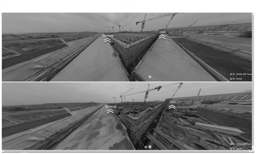 A 360-degree construction panorama linkage positioning method based on image feature point detection and matching