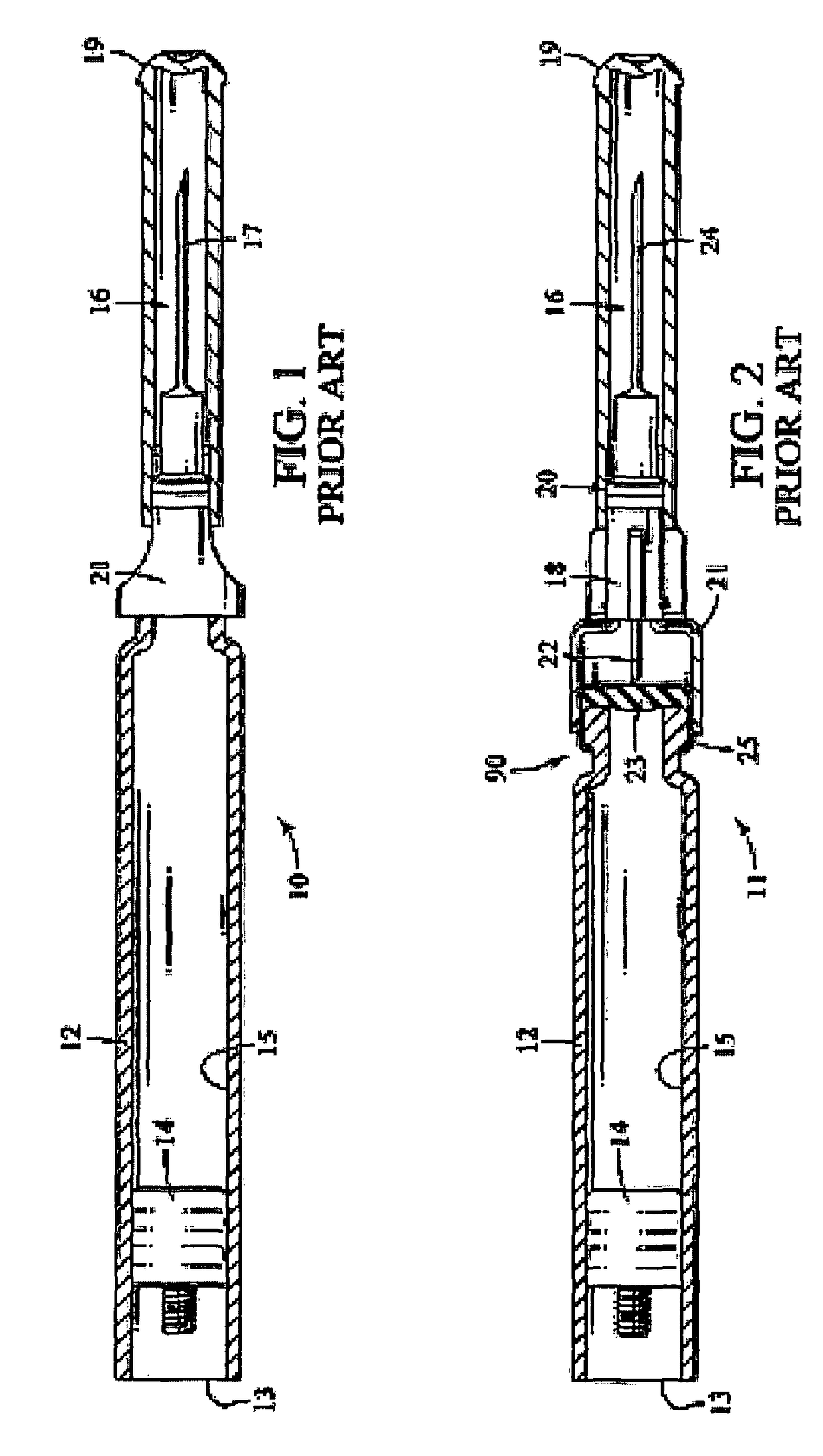 Kits containing medicine injection devices and containers