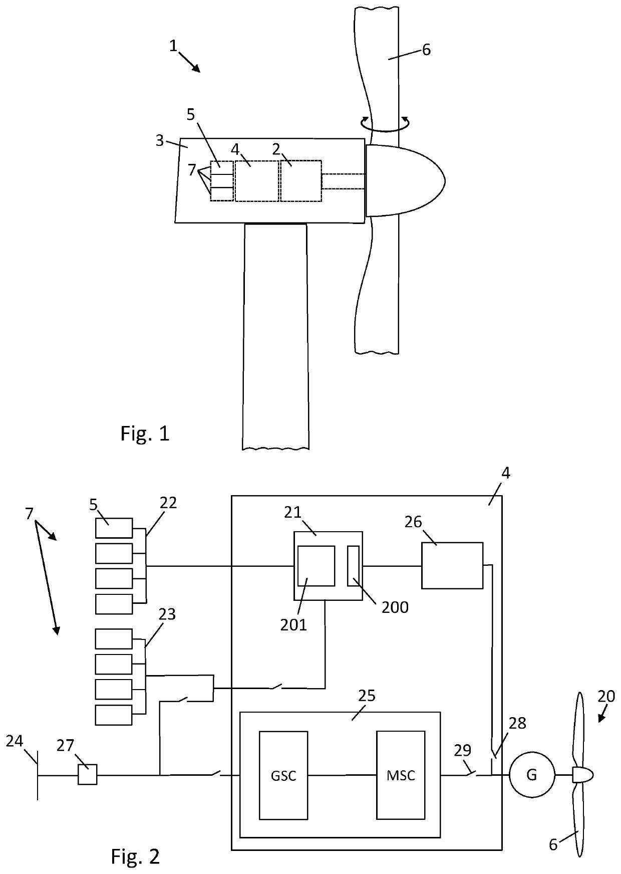 Operation of a wind turbine during grid loss using a power storage unit