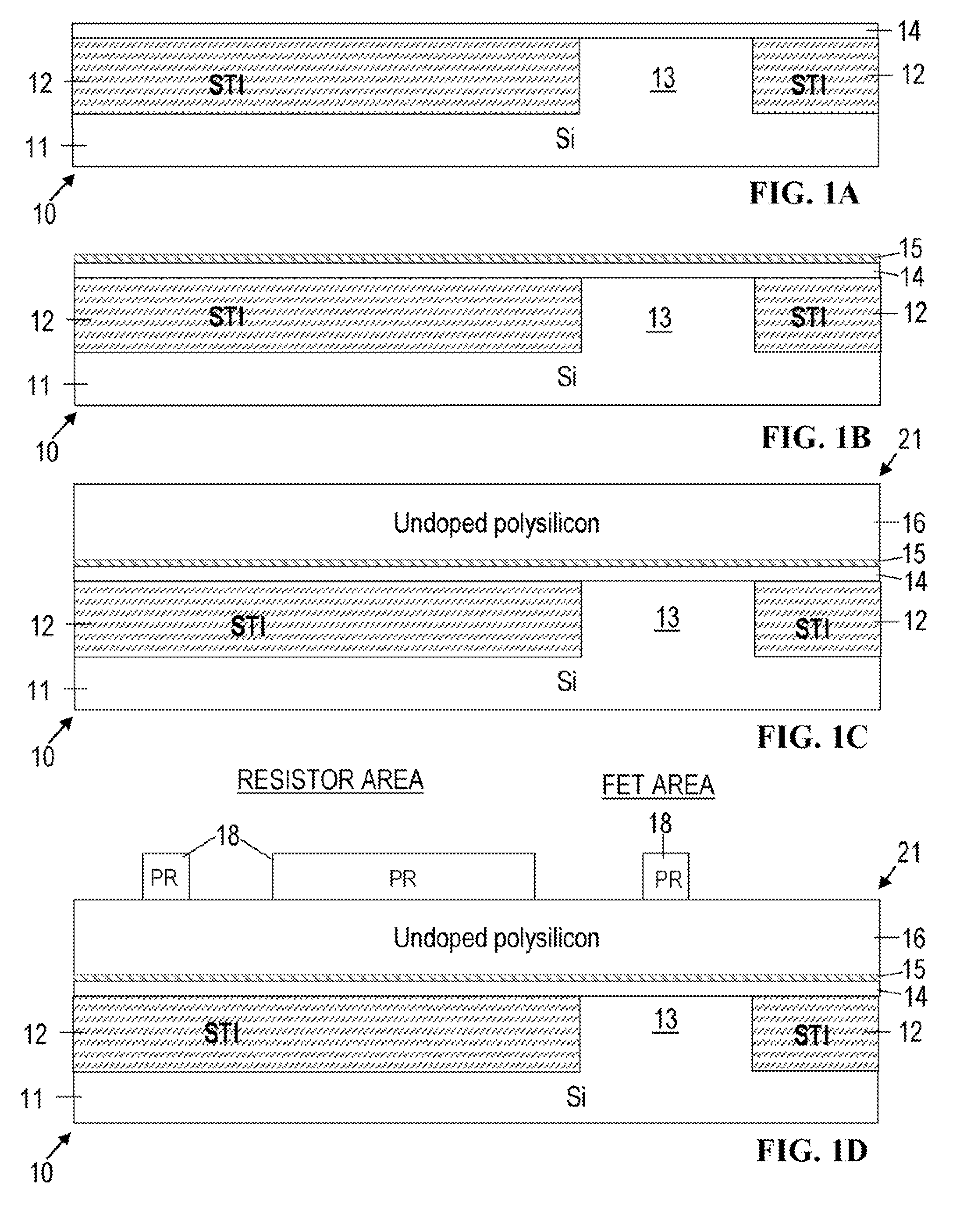 Resistor and fet formed from the metal portion of a mosfet metal gate stack