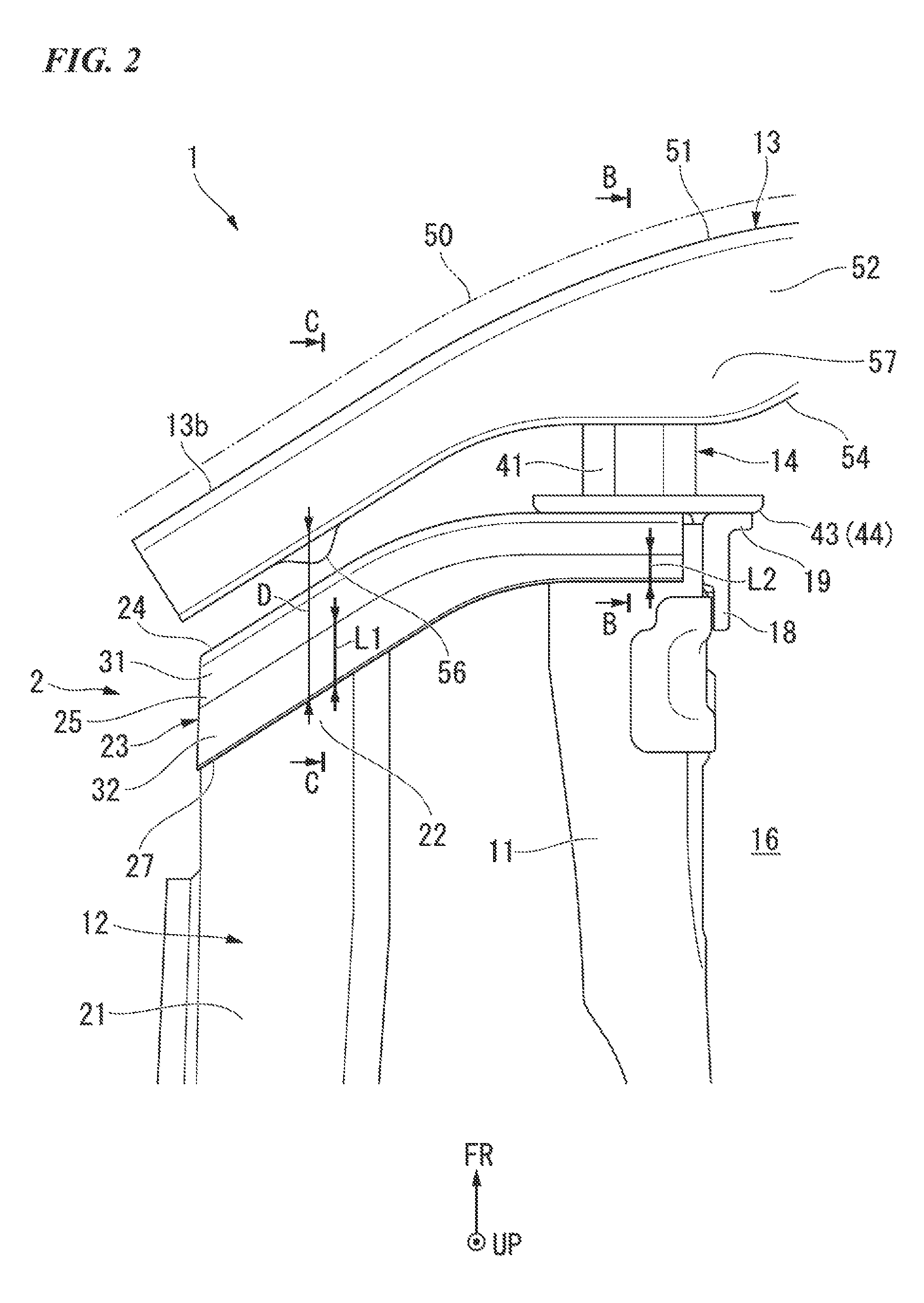 Vehicle body frame structure