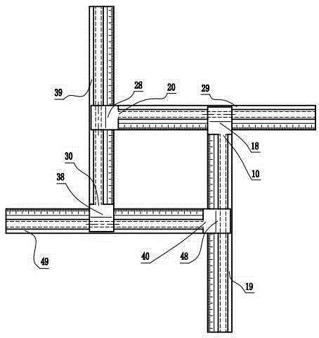 Chromium alloy medical measuring tool with four adjustable and coplanar sides of circular slide rails