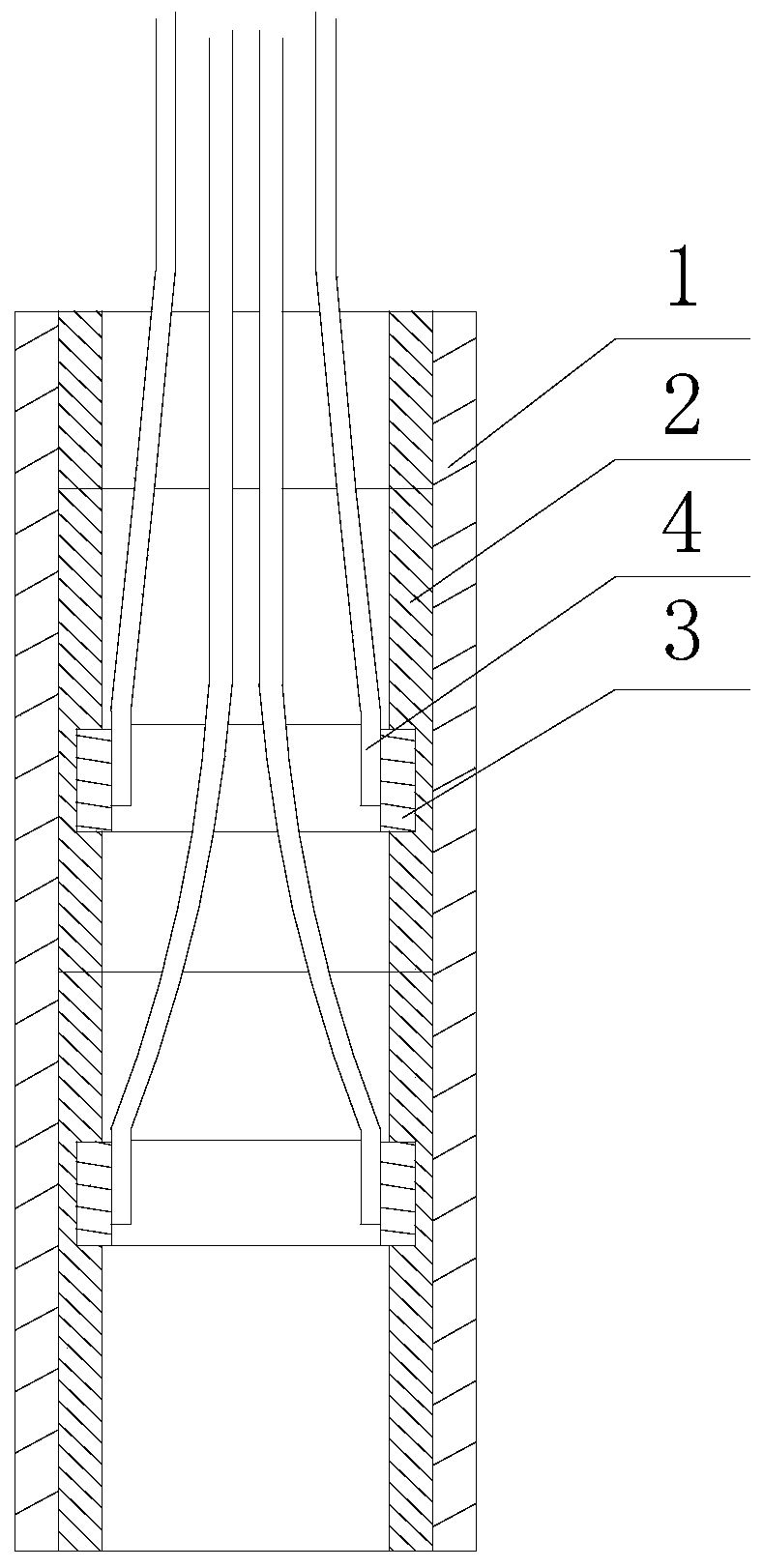 A multi-point wall temperature measurement device for bundle fuel assemblies under moving conditions