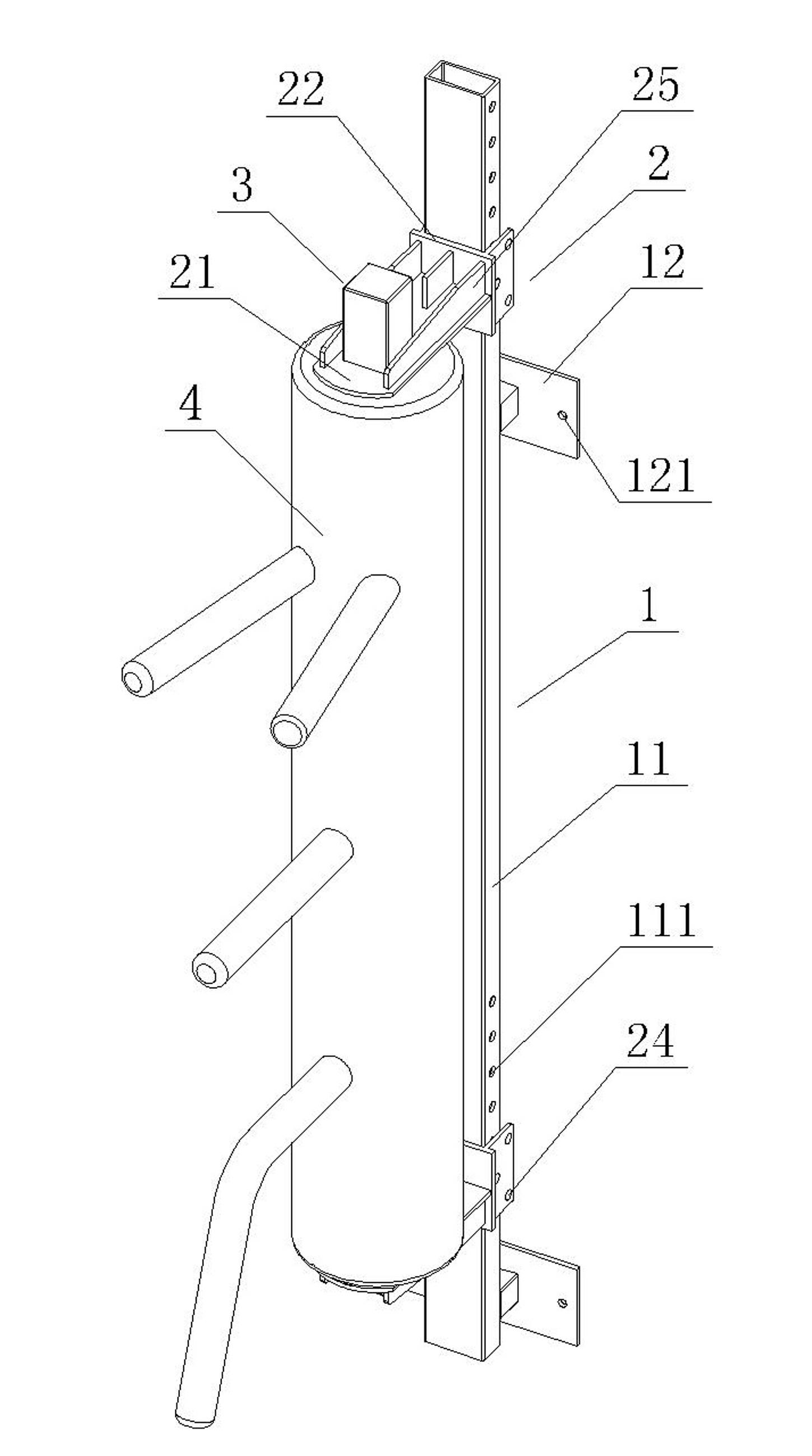 Timber pile for exercises