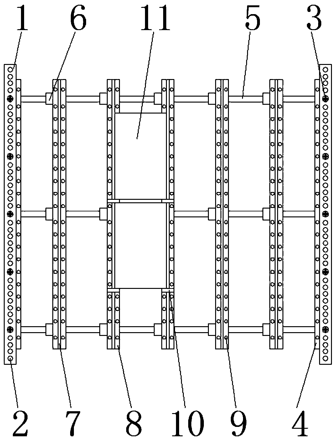 Concrete curing box test block placing assembly and mounting structure