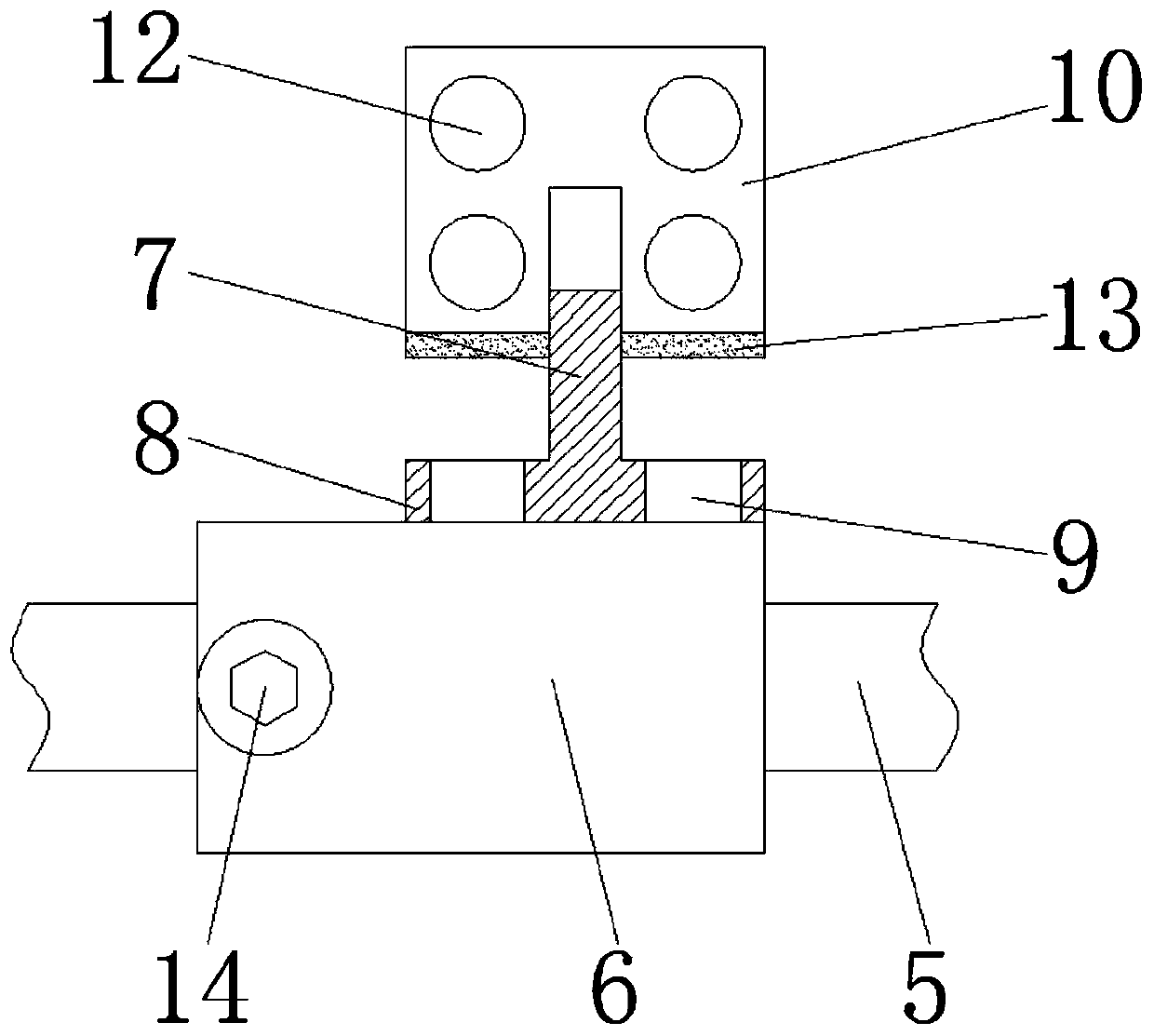 Concrete curing box test block placing assembly and mounting structure