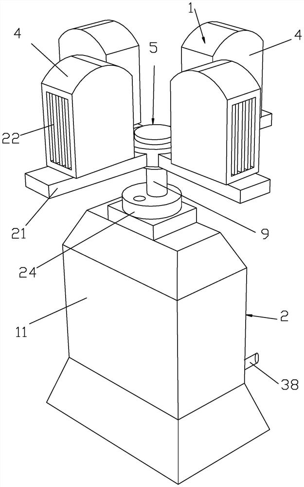 A floor-standing air mechanical filter for a textile workshop