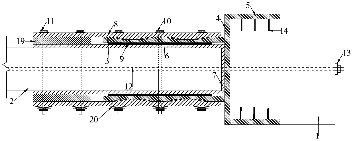 Top-bottom variable friction energy dissipation self-resetting prestressed concrete beam-column joint device