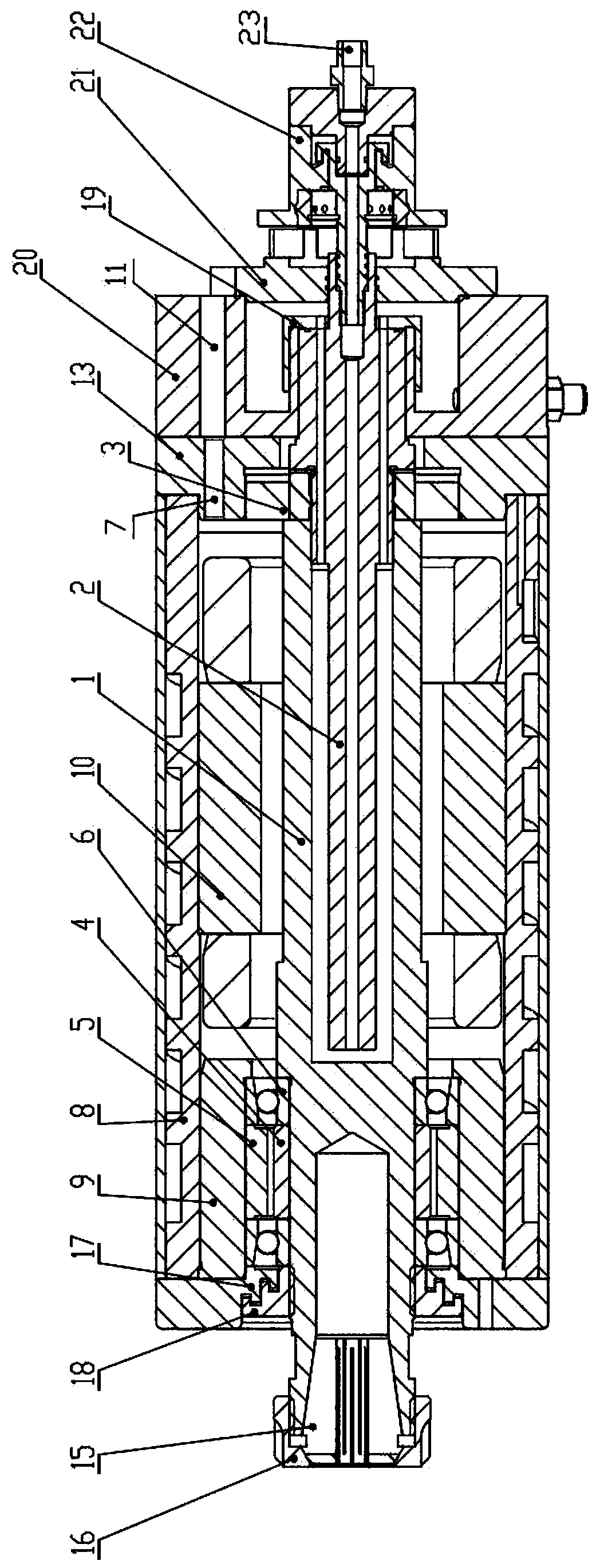 Permanent-magnet synchronous engraving and milling electric spindle adopting internal cooling for shaft core