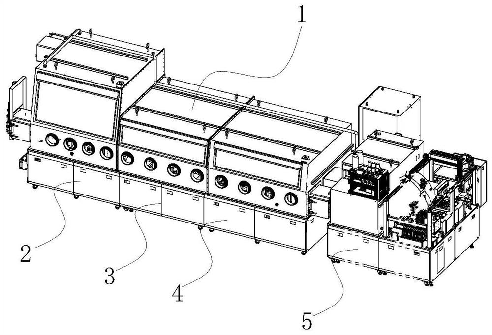 A soft-pack lithium battery trial production line in a glove box environment and its production process