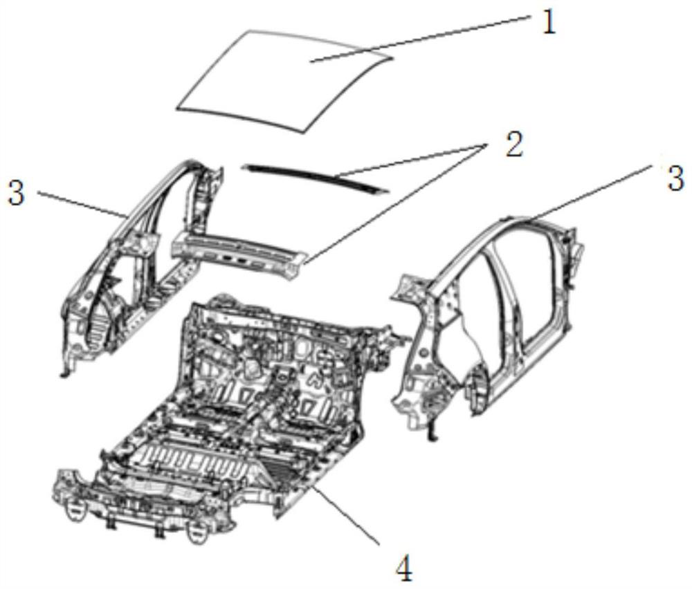 Panoramic backdrop automobile roof rear assembly