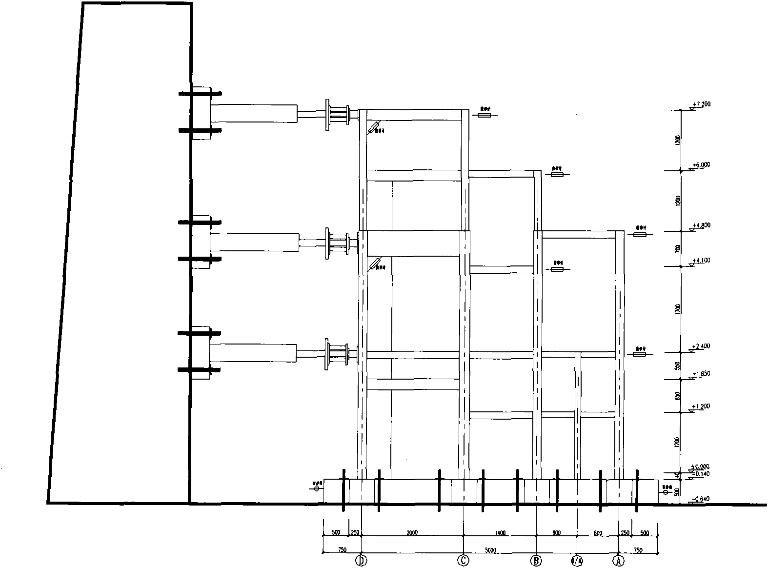 Main factory building structure system for large-scale thermal power plant