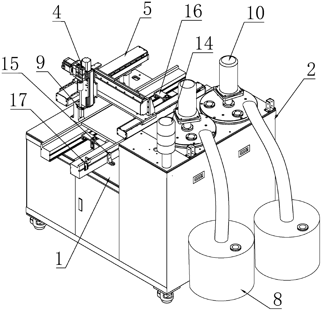 Integrated detection glue filling line