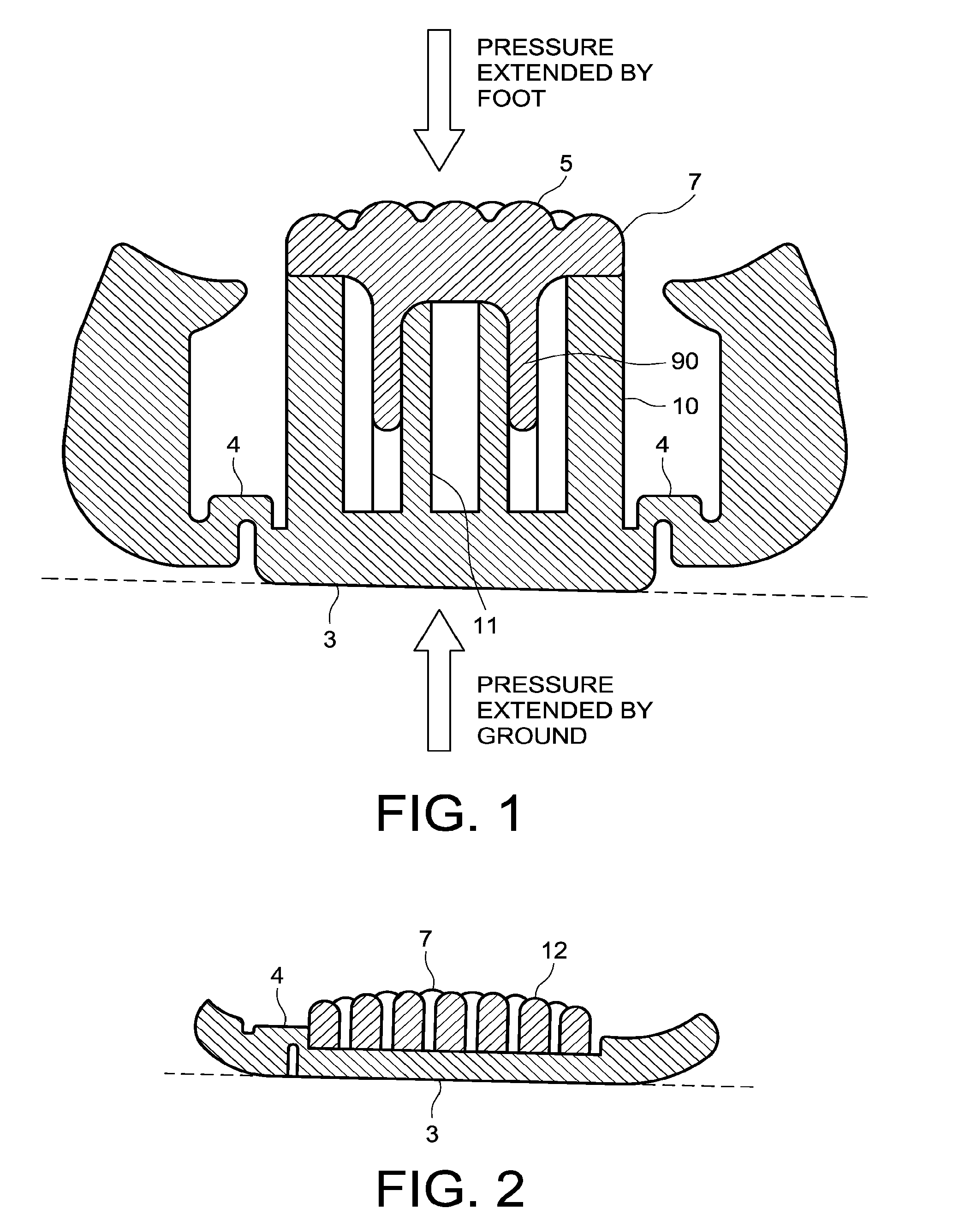 Footwear sole and footwear having said sole