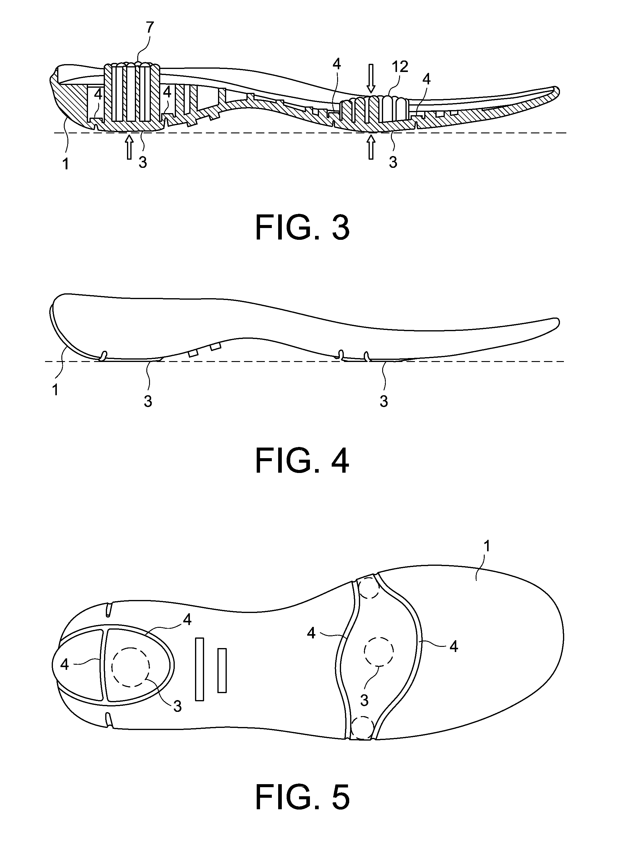 Footwear sole and footwear having said sole