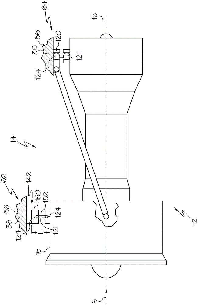 Arable pitch mounting for aircraft gas turbine engine