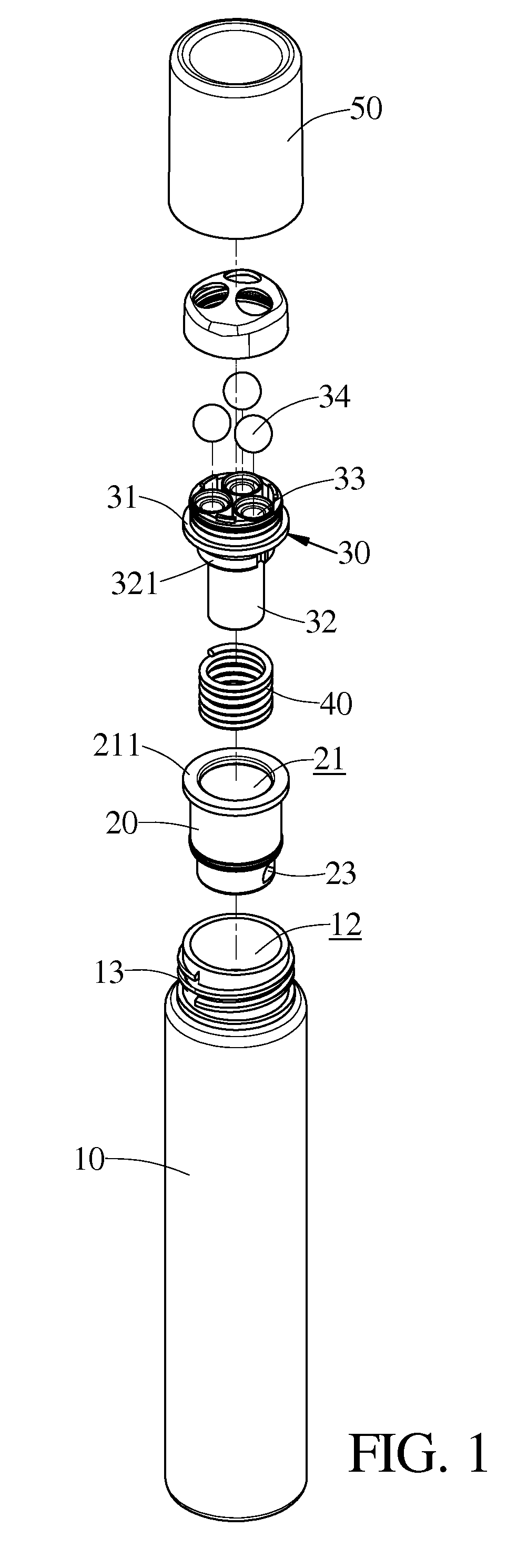 Rolling ball style cosmetic container structure