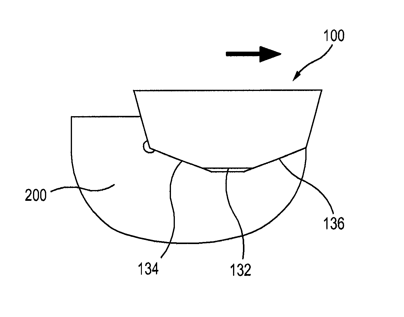 Cutting tool having pocket bottom with base and inclined surfaces