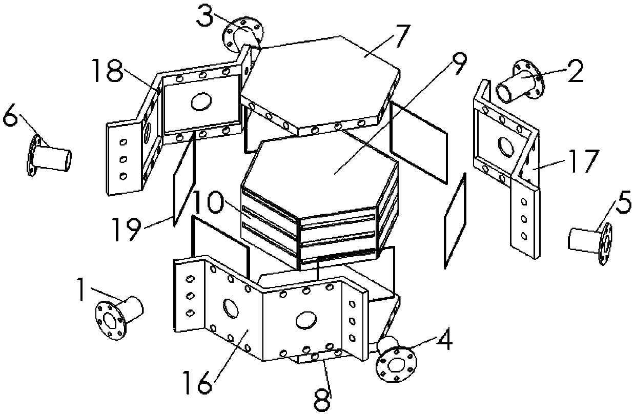 Hexagonal detachable welded heat exchanger