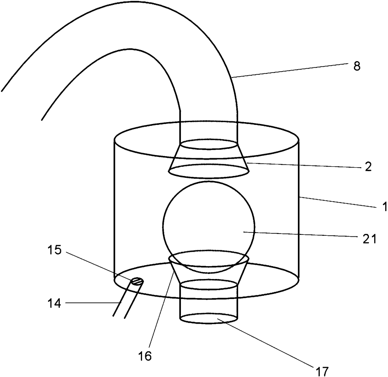 Double-seal transient negative pressure strong siphon closestool sewage drainage device