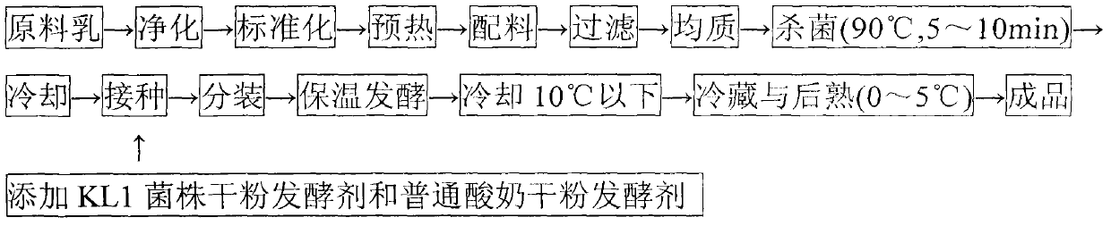 Application of Lactobacillus casei KL1 for producing bile salt hydrolase in functional sour milk