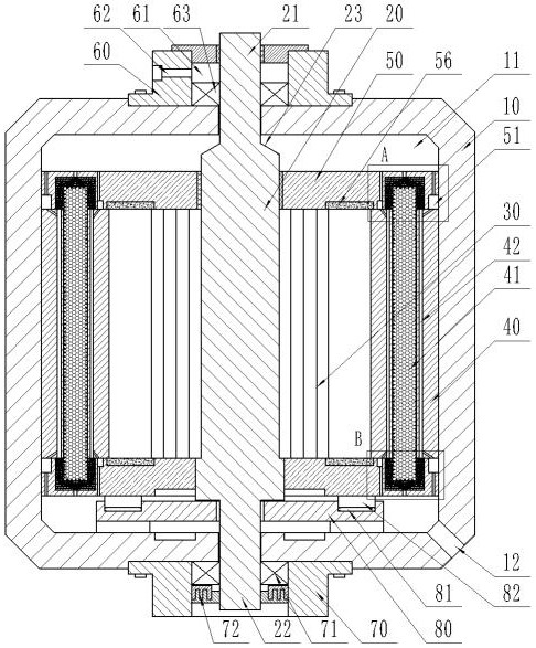 Motor heat dissipation structure, motor with motor heat dissipation structure and heat dissipation method