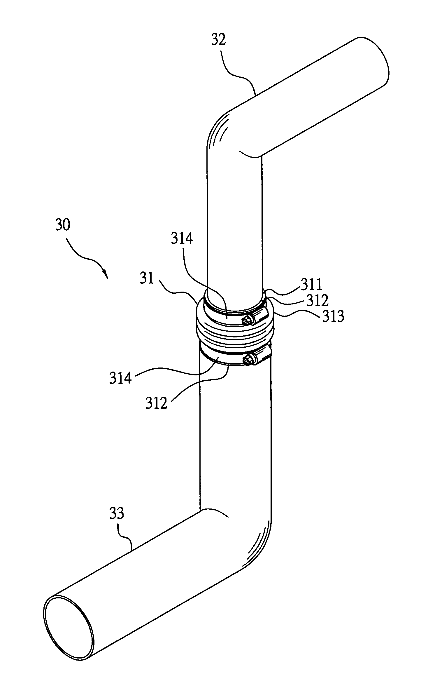 Air intake pipe able to increase intake of air and bendable freely for assembly