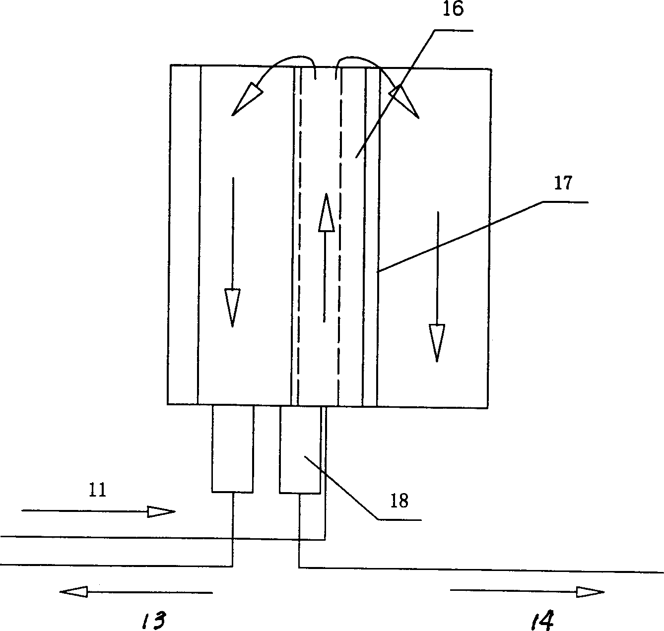 Equipment for denitrifying and dephosphating sewage in integrated aerobic/anaerobic biologic fiter pool