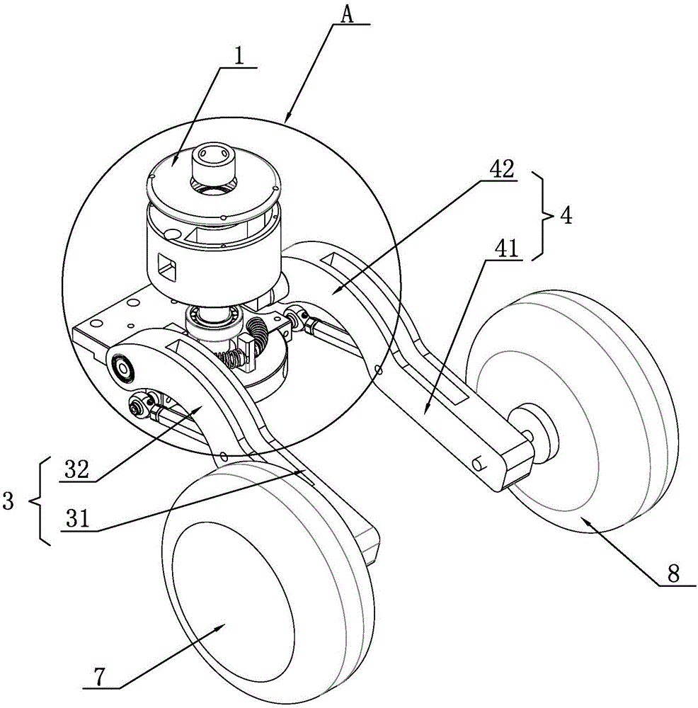 Rear-wheel assembly structure of three wheels scooter and three wheels scooter