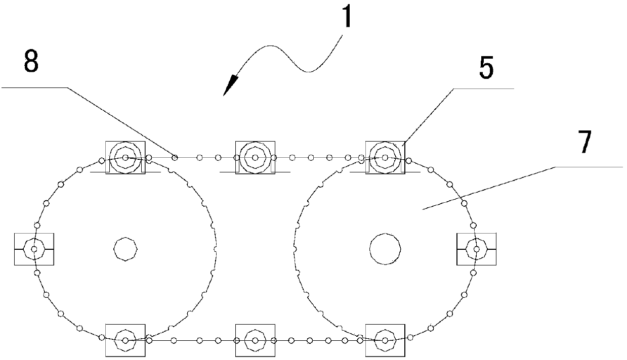 Double-kink machine used for packaging and food packaging line