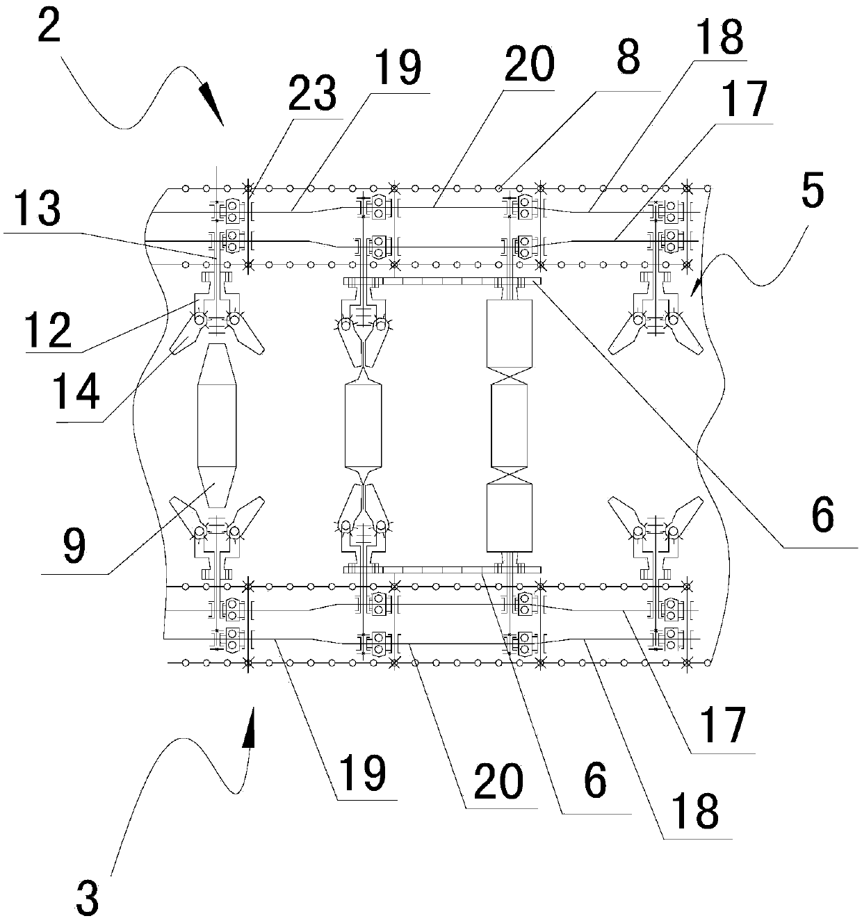 Double-kink machine used for packaging and food packaging line