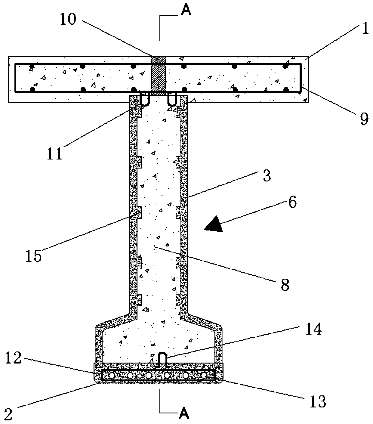 Web-bar-free prestress self-maintaining combination beam based on permanent post-tensioning prestress UHPC sleeving formwork and construction method