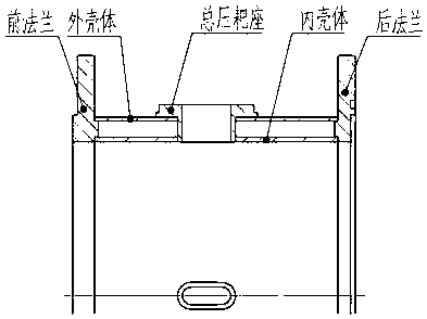 Water-cooled nozzle measuring section structure applied to large-gas flow use condition