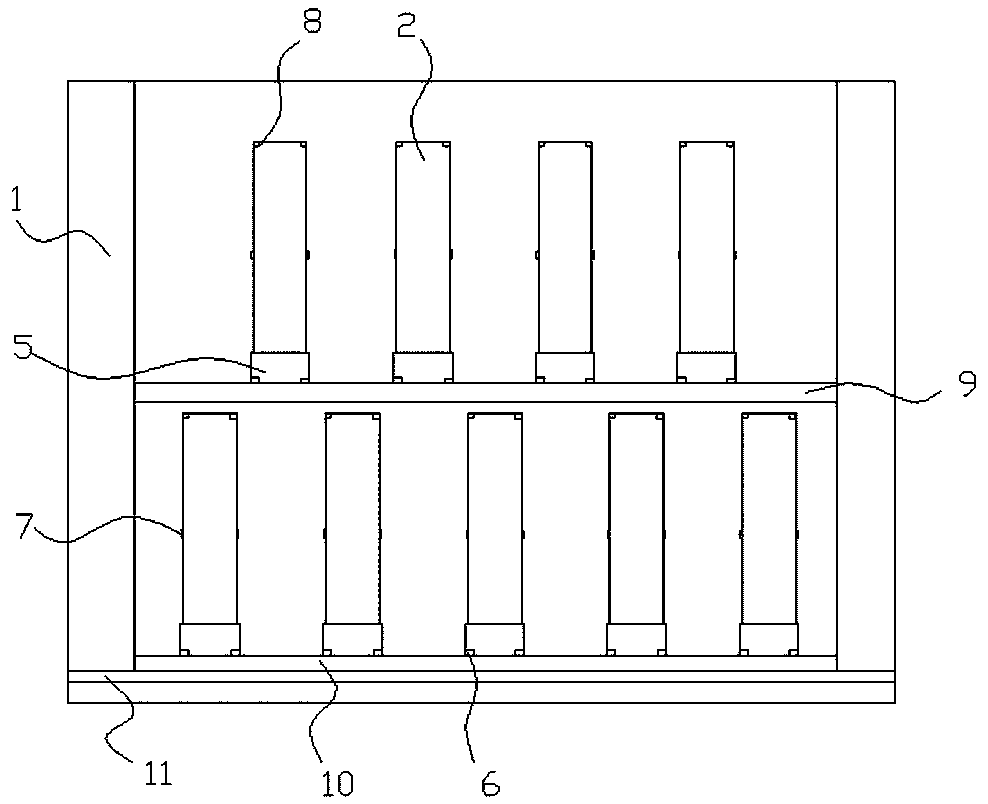 A kind of small size and slender special carbon material one-time molding roasting furnace material box