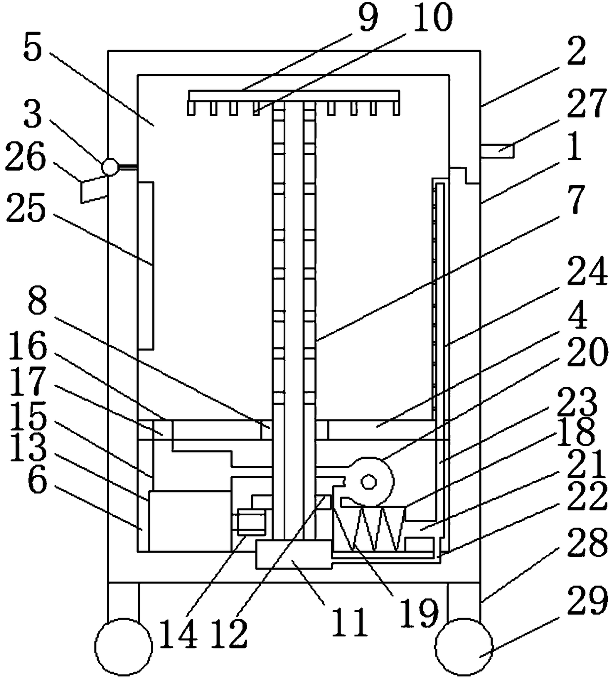 Heat cycle type clothes processing drying device and method